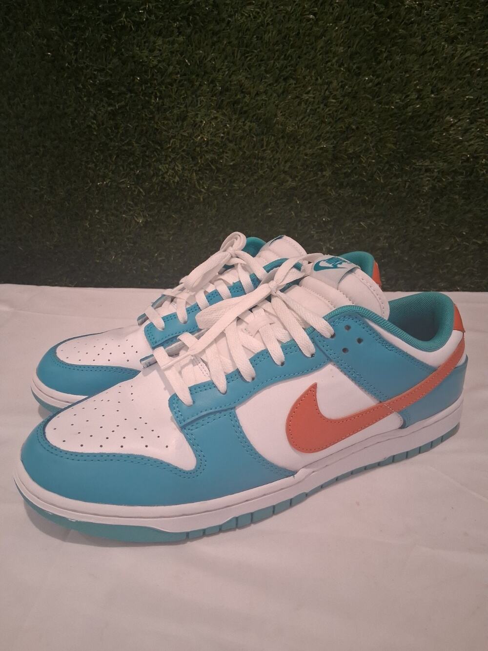 Nike Dunk Low Miami Dolphins White Dusty Cactus DV0833-102 Men's Size 13 Used